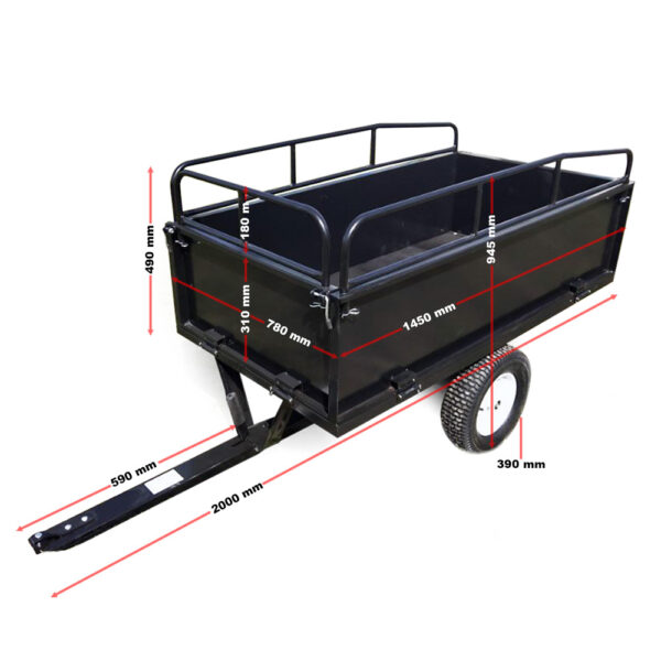 WilTec Remorque basculante 200x78x94,5 cm – Image 6